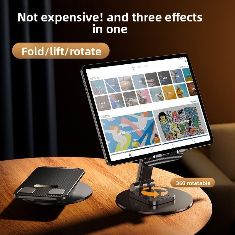 Universal Metal Desktop Phone Holder With 360degree Rotation And Foldable Design For Home And Office Use