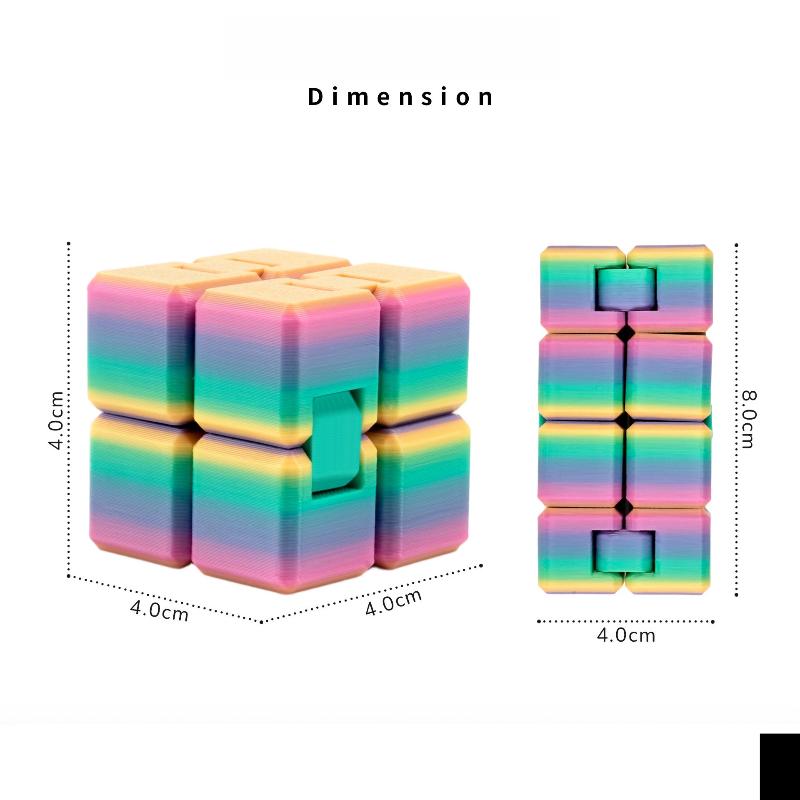 Infinity Zauberwürfel Dekompression Fidget 3D Gedruckter Verformungswürfel Kinder Erwachsene Sensorisches Mini-Gadget Stressabbau Angstspielzeug