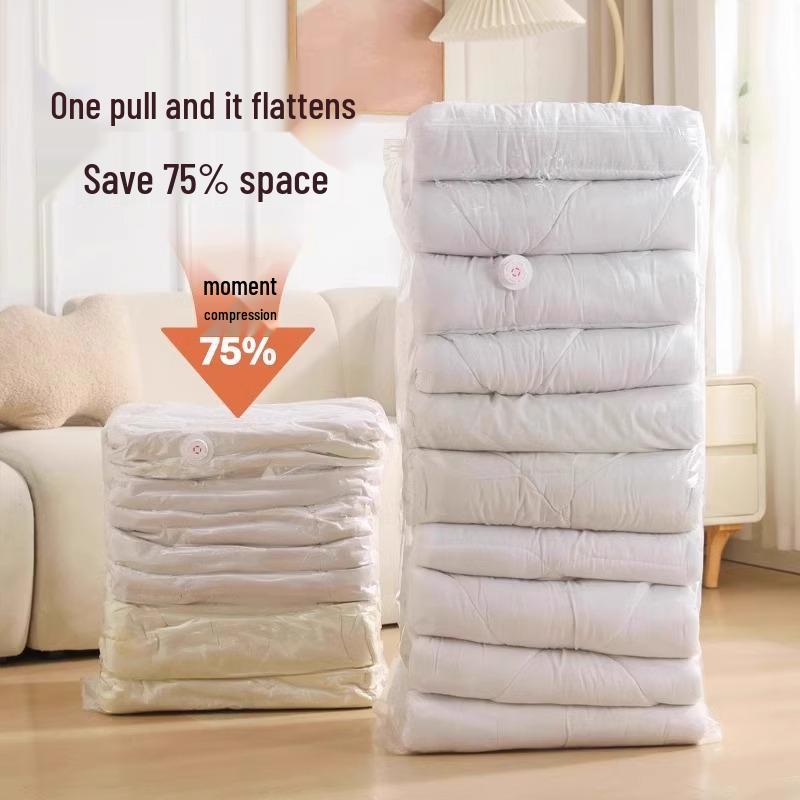 Thickened Vacuum Compression Storage Bag for Clothes and Quilts - No Pump Needed