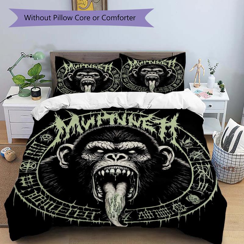 3pcs Mutant Monkey Bedding Set - Includes One Quilt Cover and Two Pillowcases (No Core) - Anime Cartoon Design, Perfect for Bedroom and Gues