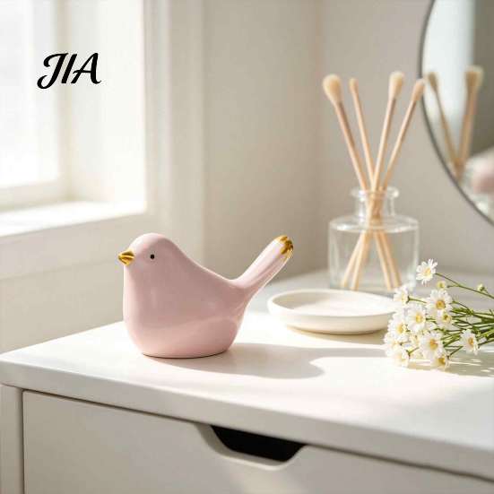 Modern Ceramic Bird Figurines Birds Figurine, Matte Glaze Statue, Animals Ornaments, Mini Elegant Desktop Ornament Crafts Home Decoration for