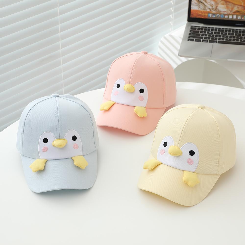 2026 Spring Summer New Children Hat 52cm 3-8 Years Cartoon Penguin Fashion Kids Baseball Cap Sun Hat for Boys Girls Sea Paly
