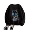 Süßer Mädchen-Kapuzenpullover mit Katzenmuster für den Herbst Kinder-Freizeit-Kapuzenpullover