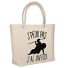Beach Bag - PLANETEE - Ancient Era Javelin "I Can't" - Cotton - Beige - Printed In France