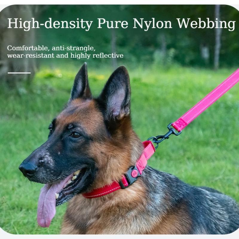 Reflective Nylon Dog Leash Soft Handle Heavy-duty Anti-Pull Pet Rope Outdoor Walking Training Leash for Small Medium Large Dogs