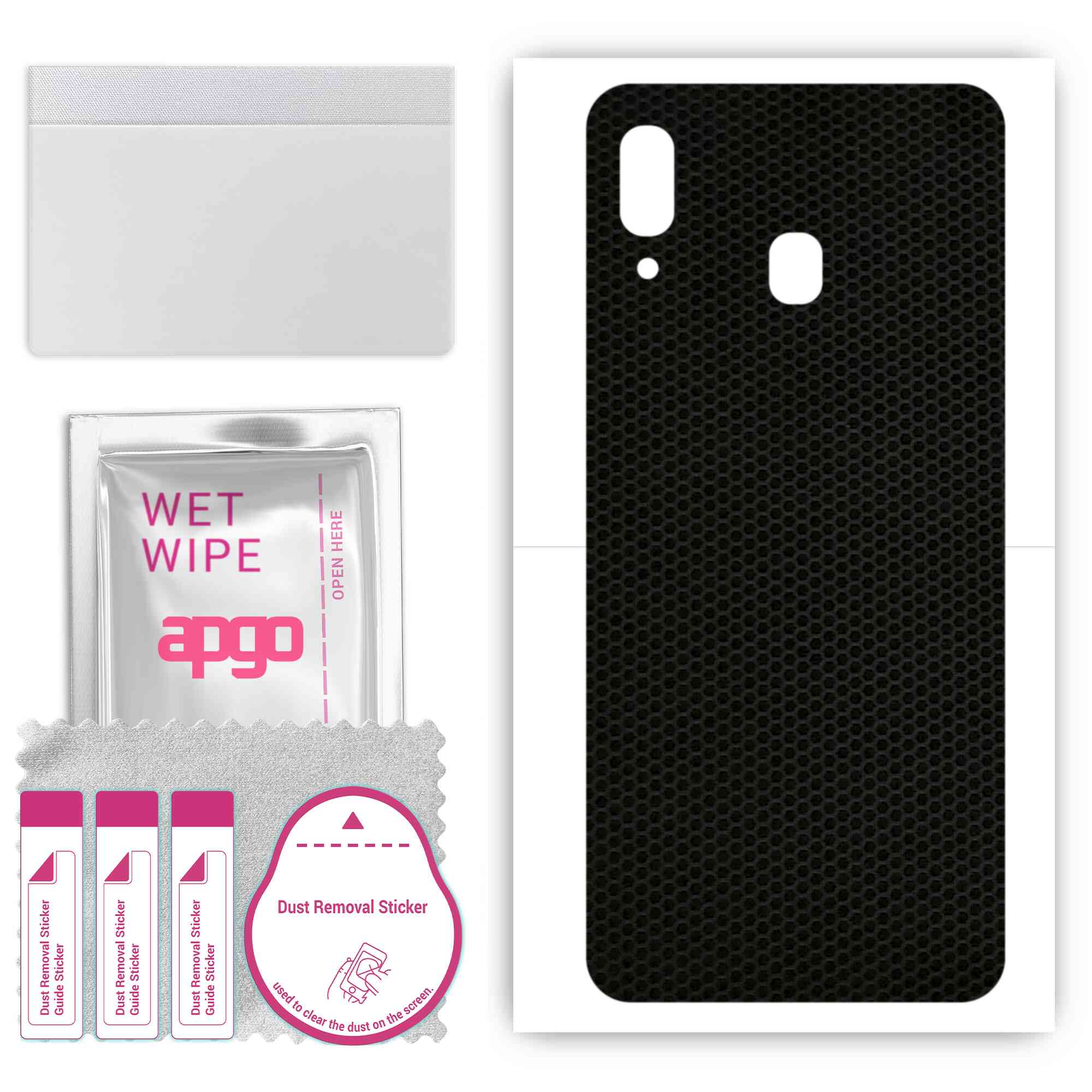 

Apgo Protective Skin Sticker for the back compatible with Samsung Galaxy A30, Wrap Film, Foil, Vinyl - Pattern Matrix