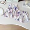 Girls Summer Floral Vest 3 Piece Set With Shorts And Long Pants Casual Outfit