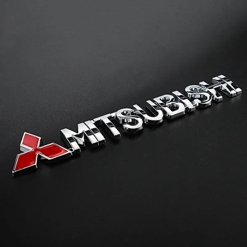 For Mitsubishi Lancer 9 ASX L200 Colt Pajero Outlander Eclipse EVO 15.2x2cm Metal Car 3D Emblem Letter Stickers Rear Trunk Badge