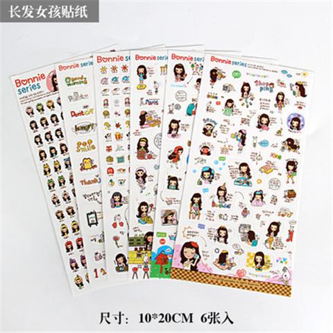 6PCS/set DIY Kawaii Cute Drawing Market Planner Book Diary Decorate Stationery Stickers PVC Transparent Scrapbooking