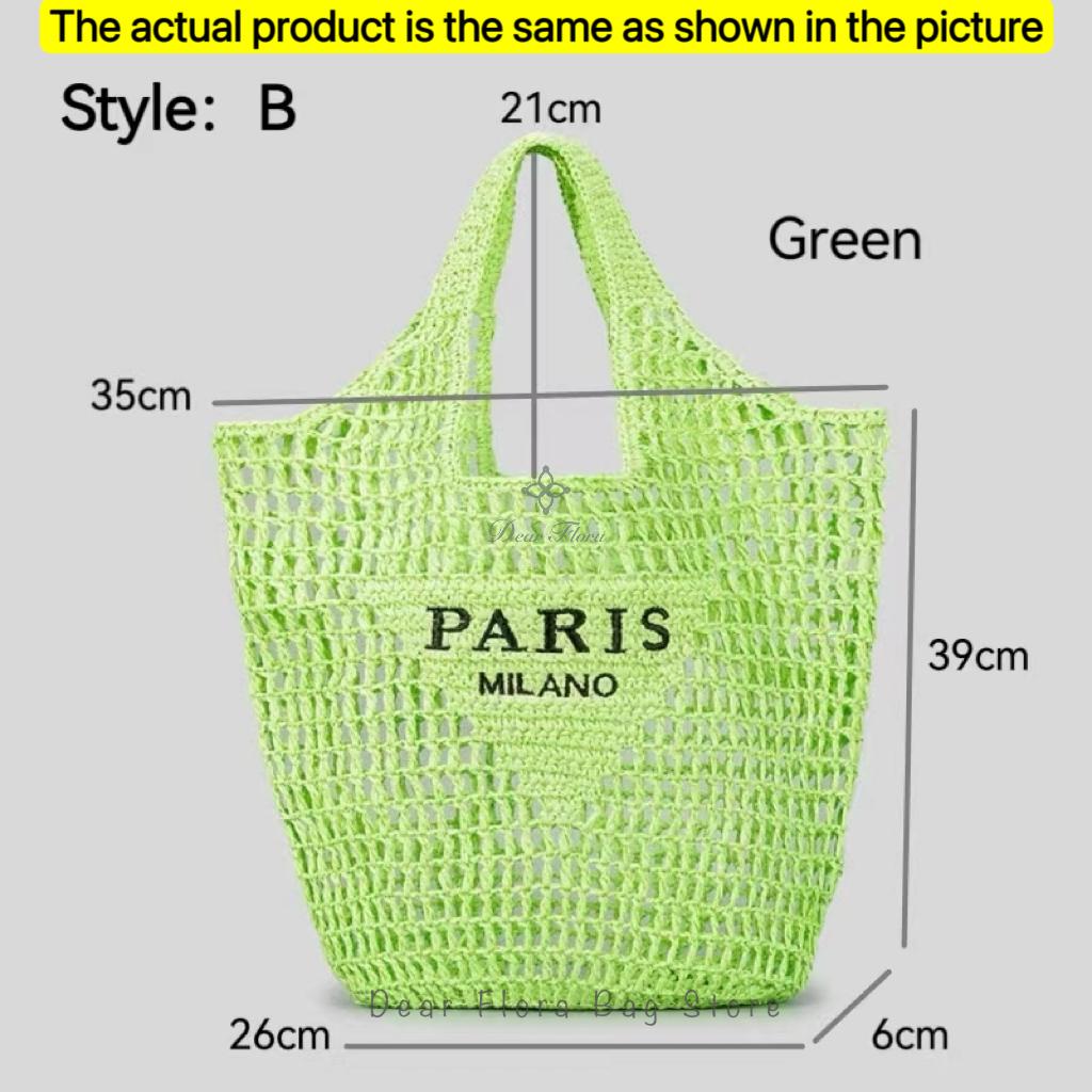 Women'S Fashion Large Capacity Handmade Straw Knitting Tote Bag Summer Travel Beach Shoulder Bags Casual Simple Portable Handbag