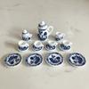 1:12 Miniature Ceramic Tea Set Gold Edge Collection Realistic Mini Teapot Cups And Saucers Micro Scene Decor for DIY Projects Collectors Kids
