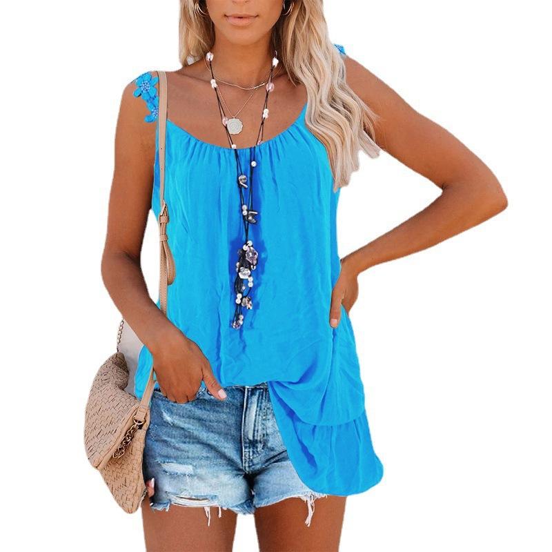 Featur123C Tops for Women,Summer Fashion O-Neck T-Shirt Blouse,Ladies Summer Casual Loose Basic Sleeveless Tops
