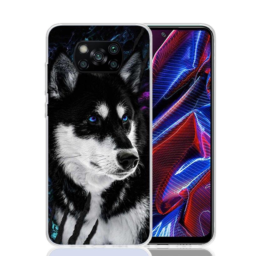 Siberian Husky Dog Case Phone Cover for Xiaomi Redmi Note 10 9 9S 8 8T 7 5 Pro Mi 12T 11T 10T 9T 12 11 Lite A3 A2 Trend Fundas M