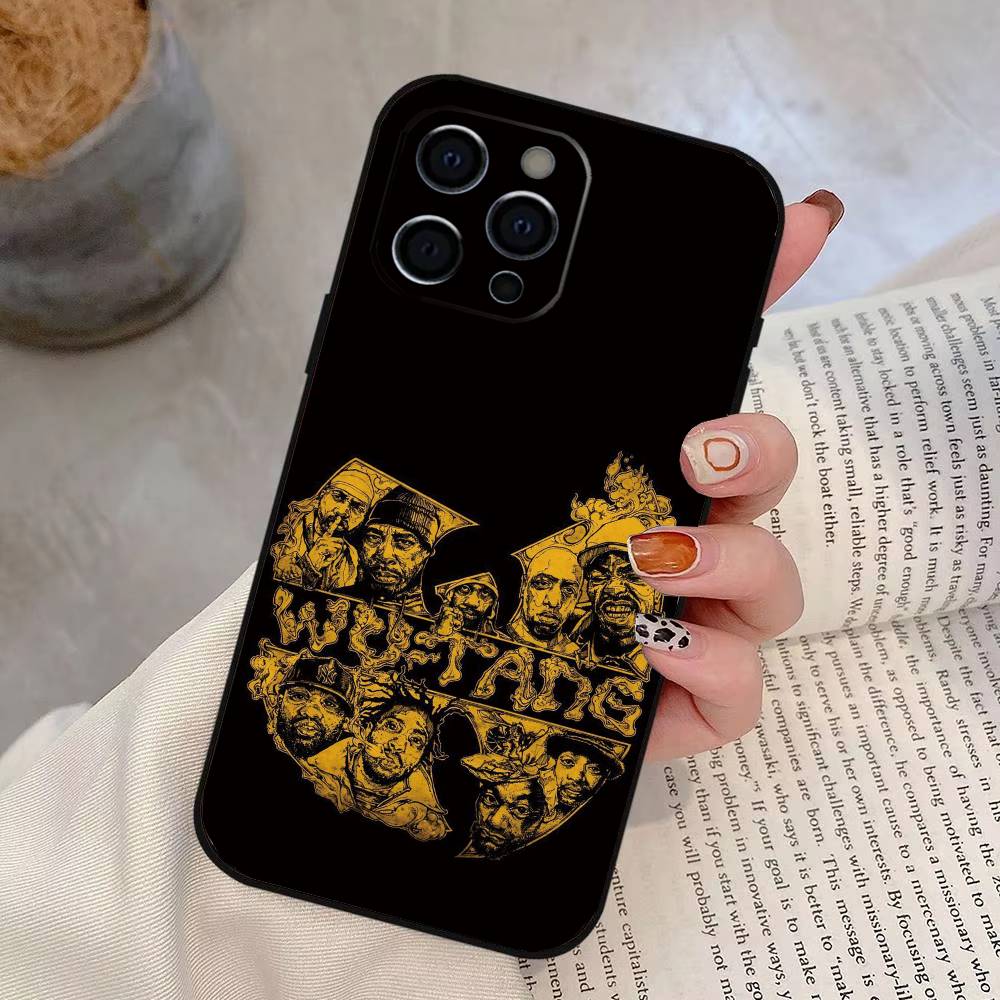 Wu-Tang Wu T-Tang C-Clan Custodia Ultra per Telefono Per iPhone 17,16,15,14,13,12,11 Plus,Pro Max,XS,Copertura Nera in Silicone Morbido