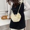 Hand Knitted Bag Women's Lightweight French Artistic Handbag Bucket Woven Shoulder Bag Semicircle Handheld Bag KTB