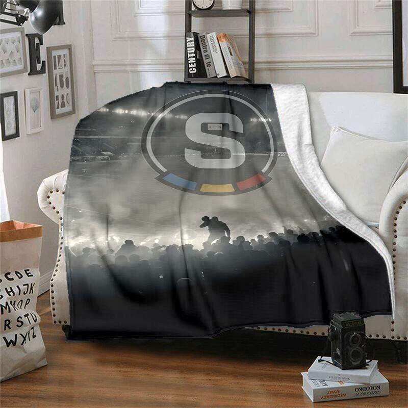 AC Sparta Praha Flanelldecke Weiche Ganzjahres-Kuscheldecke, Design für Camping, Autoreisen, Wandern, Sofa, Bett, Büro Perfektes Geschenk für Partys