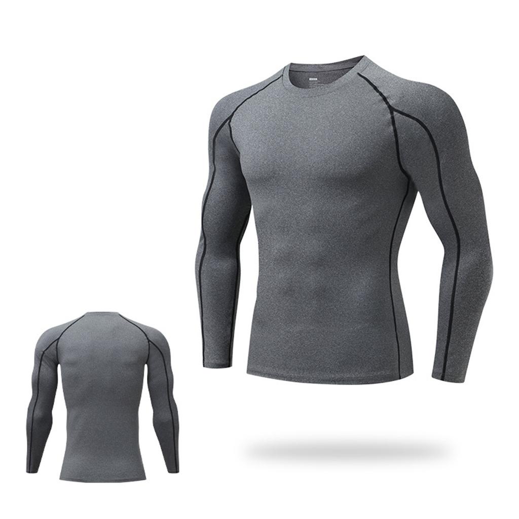 Men's Sports Tight Fitting Long Sleeved Sports Quick Drying Men's Breathable Elastic Fitness Suit