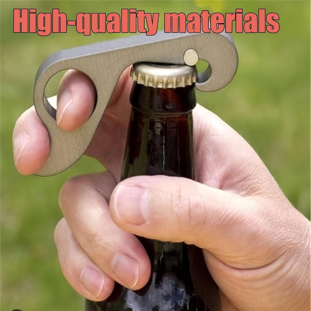 Compact One-Handed Bottle Opener with Magnetic Suction , Portable Aluminum Beer Bottle Opener for Hiking, Camping, and Home Use