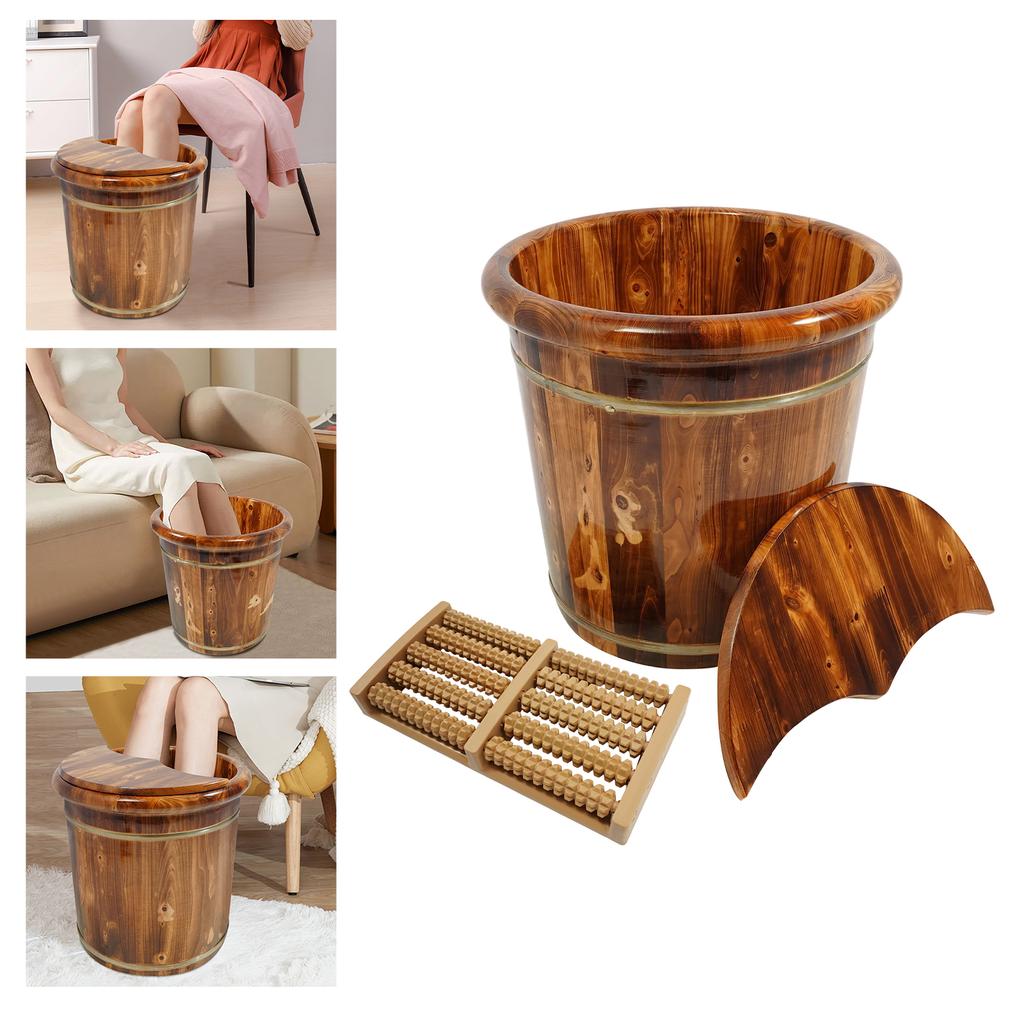 Wood/Brown Footbath Bucket,Wooden Footbath Bucket 40*40cm for Home,Health Clubs
