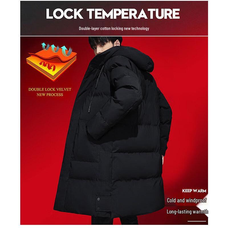 Mao Ren Men's Mid-Length Hooded Padded Jacket