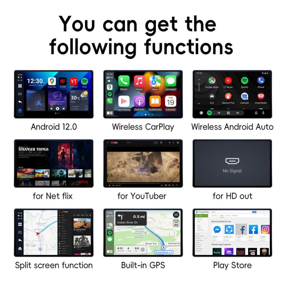 OTTOCAST P3 CarPlay AI Box Wireless CarPlay Android Auto Adapter 8GB+128GB HDMI