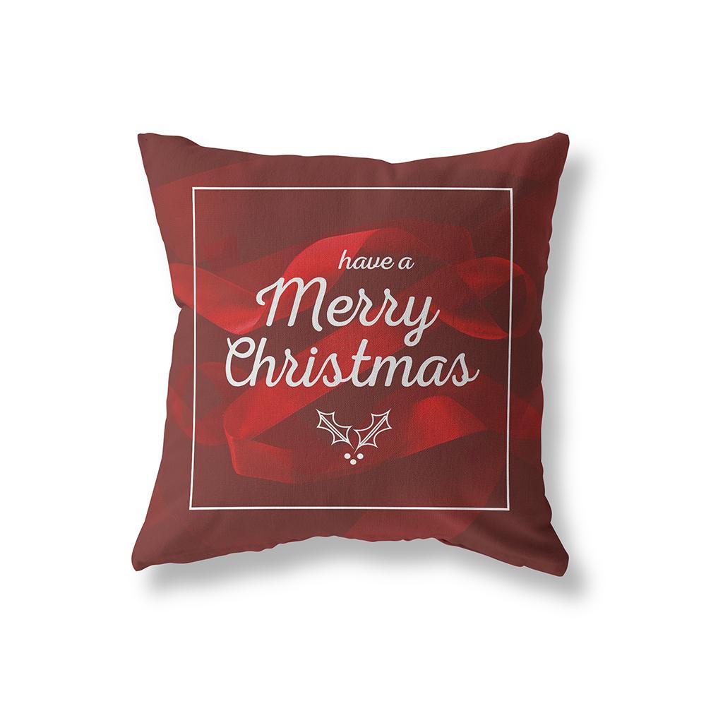 Home Decoration Christmas Theme Printing Pattern Polyester Cushion Cover Home Living Room Sofa Decoration Pillow Pillow Cover