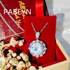 925 Sterling Silver Women's Round Zircon Necklace Earrings Jewelry Set Party Wedding Gift