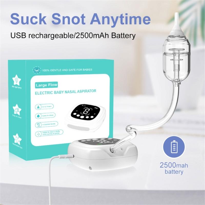 Baby Nasal Suckers Nose Aspirator for Child Automatic Nose Cleaner with Light and Rhyme Soothing Function