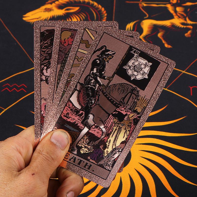Waterproof Gold Foil Tarot Cards Set - Classic Full Deck for Parties