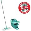 Floor Cleaning Set with a Wheeled Wringer Bucket Profi XL Mobile 55096, 360° Flat Mop with a Micro Duo Cover