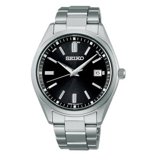 SEIKO SELECTION SBTM323 Japanese-made mens wristwatch solar radio-controlled date calendar black dial 10 ATM water resistant stainless steel