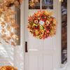 Yousheng 18 Inch Fall Wreath for Front Door Large Autumn Wreath with Artificial Pumpkins Sunflowers Maple Leaves for Thanksgiving Harvest Farmhouse