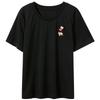 Sancai Plus Size Embroidered Cotton Round Neck T-Shirt