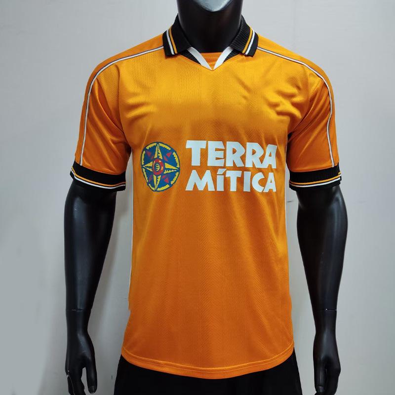 Retro 99-00 Valencia Away Football Jersey L жёлтый