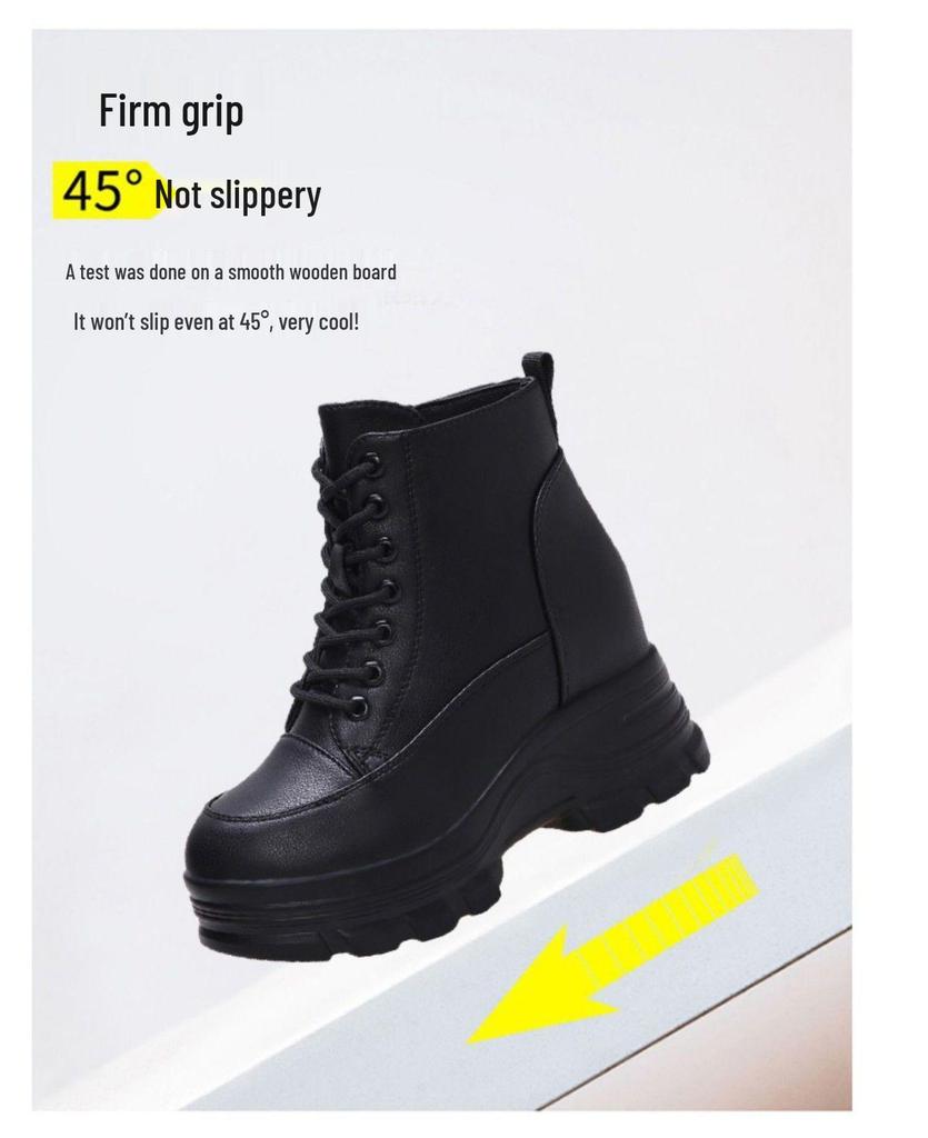 Thick-Sole Martin Boots for Women: Stylish, Height-Boosting Ankle Shoes for Autumn & Winter (Men's Size Available)