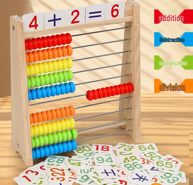 Wooden Abacus for Kids: Arithmetic Teaching Aid for Kindergarten and Primary Students