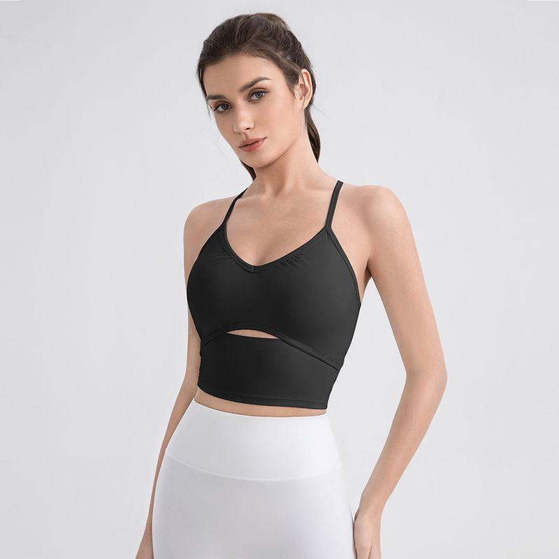 Foreign Trade New Yoga Female Nude Sense Sling Yoga Clothes Running Gym Bra Pilates Training Vest Top