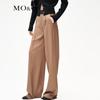 MO&Co. Women's High-Waist Wool Blend Paneled Trousers