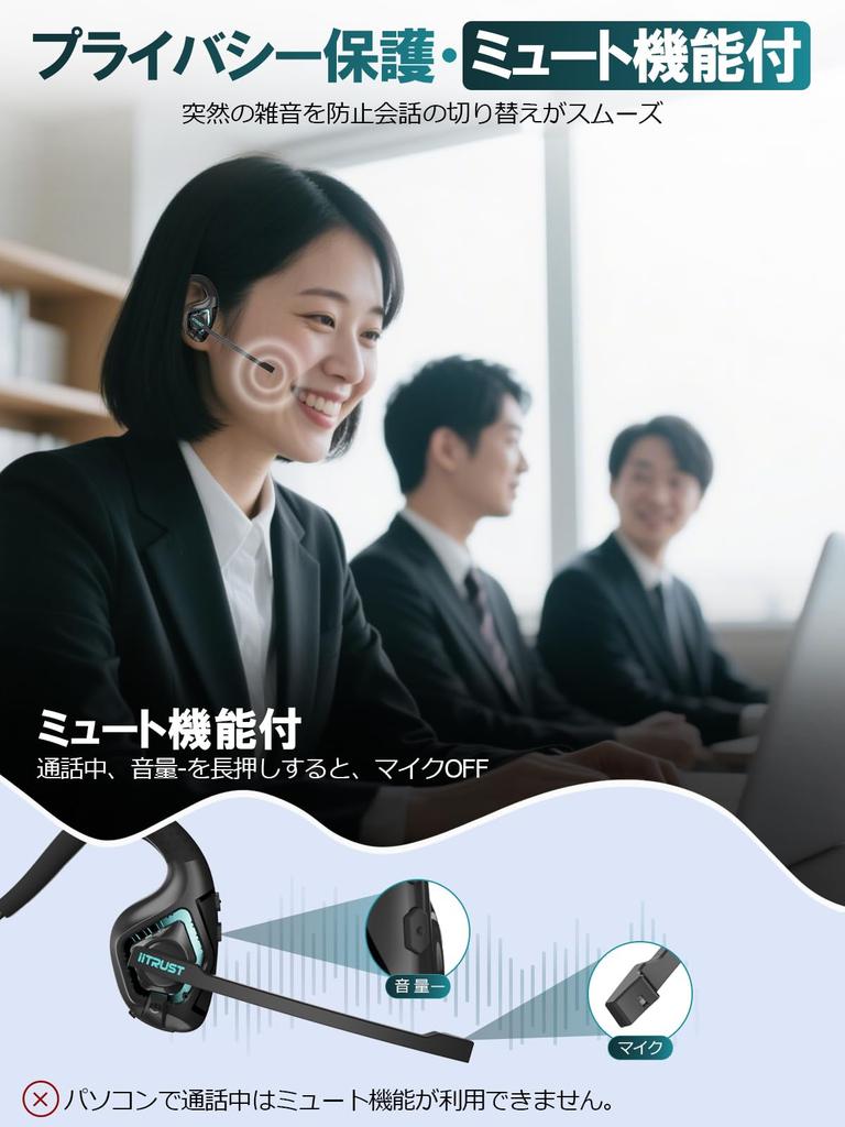 Earaku Open-Ear Call Headset J065 (ENC, Mute, Dual Pairing, USB-C, 11 h)