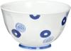Nishikai Toki Hasami Ware Lightweight Mini Rice Bowl Indigo Circle 13305 Set, Pattern, 13.5cm Diameter,