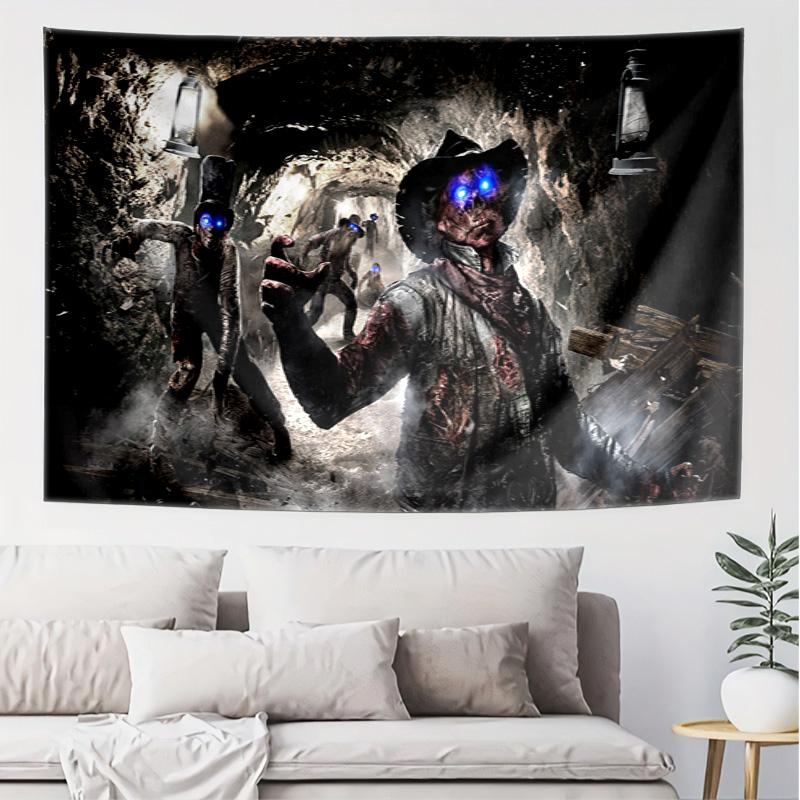 Zombie Mine Pattern Tapestry Wall Hanging Boho Aesthetic Wall Blanket For Bedroom Living Room Dorm Home Wall Decor 1013180