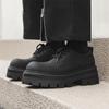 Fashion Mens Casual Leather Derby Shoes Men's Thick Sole Big Toe Trendy Shoes Men Lace-up Heightened Shoe #6113-R