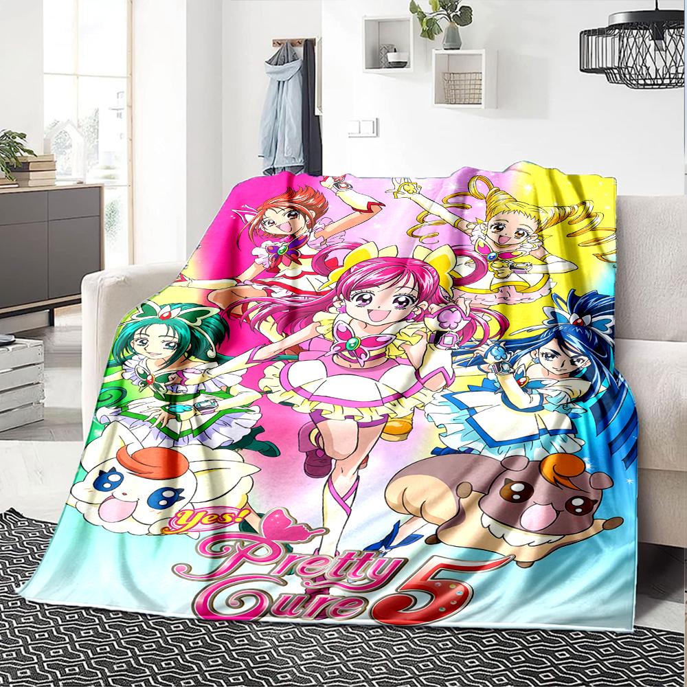 1pc Pretty Cure2 Blanket, Gift, for Men and Women, Soft Blanket, Good for Sofa Bed Couch Travel, Lightweight Flannel Blanket