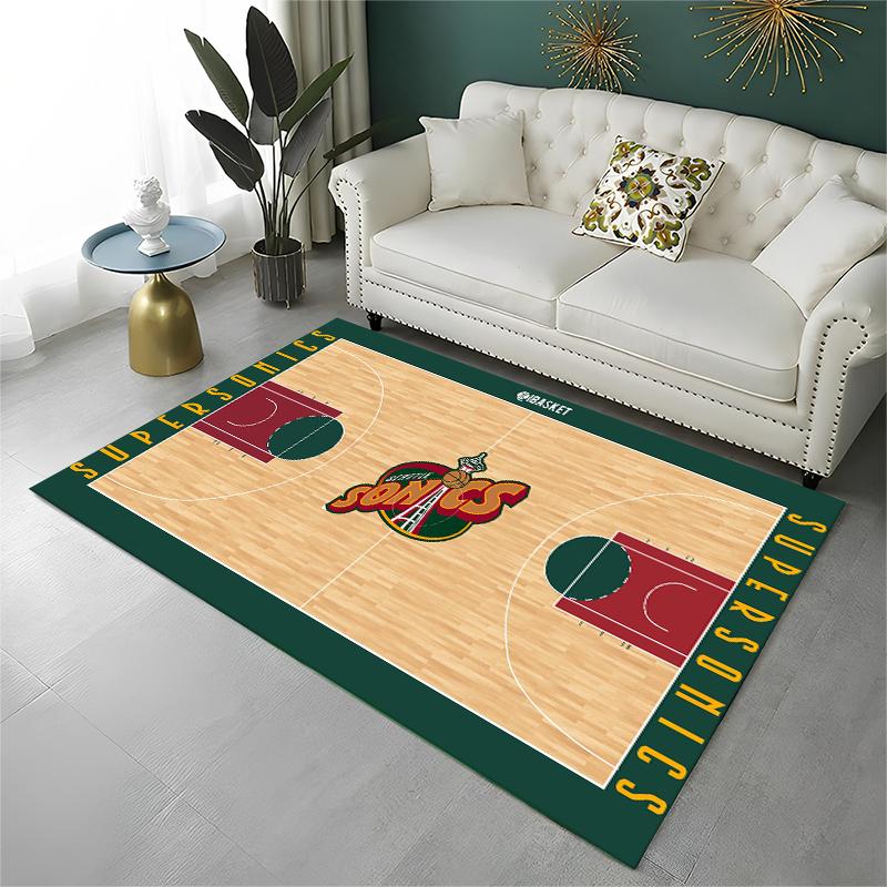 

Classic Basketball Court Team Carpet Rug for Playroom Bedroom Living Room Sofa Home Decor,kid Game Area Rug Non-slip Floor Mat 40x60cm