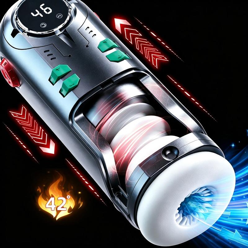Male Masturbation Cup Automatic Telescopic Heated Sucking Pocket Pussy Blowjob Sex Machines Toy Adult Goods for Men Masturbator