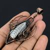 Orthoceras Fossil Jewelry, 999 Copper Wire Wrapped Pendant Handmade Gemstone Jewelry, Gifts For Wedding Pendant