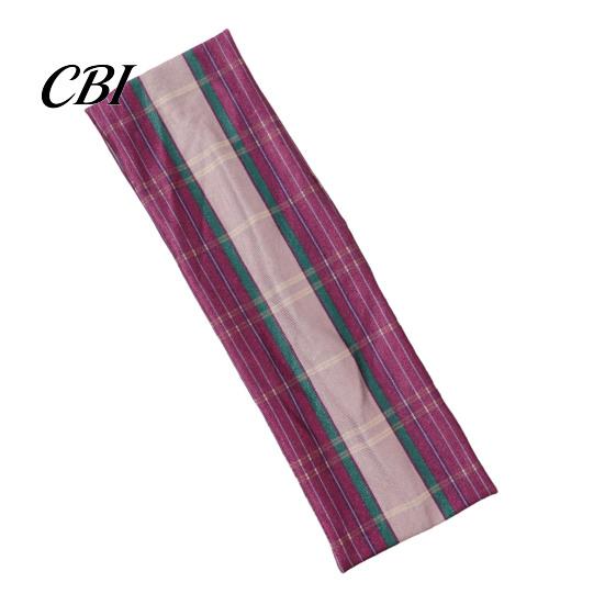 Exercise Sweat Wicking Band American Retro Style Headband, Plaid Print Stretchy Hair Band, Wide Fitness Headband Bundle Design Hot Girl Casual