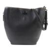 Shoulder Bag Black Leather Women DF-50115 Used