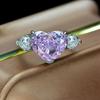 GICA GEMA 100% 925 Sterling Silver 10*12mm Heart Green Zircons Gemstone Rings For Women Sparkling Party Fine Jewelry