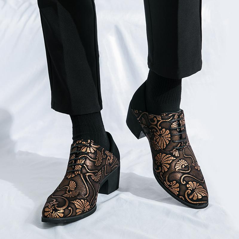 New Men's Height Increasing Shoes  Fashion Has a Unique Style Leisure Business Party Nightclub Adult Men's Shoes Plus Size-46